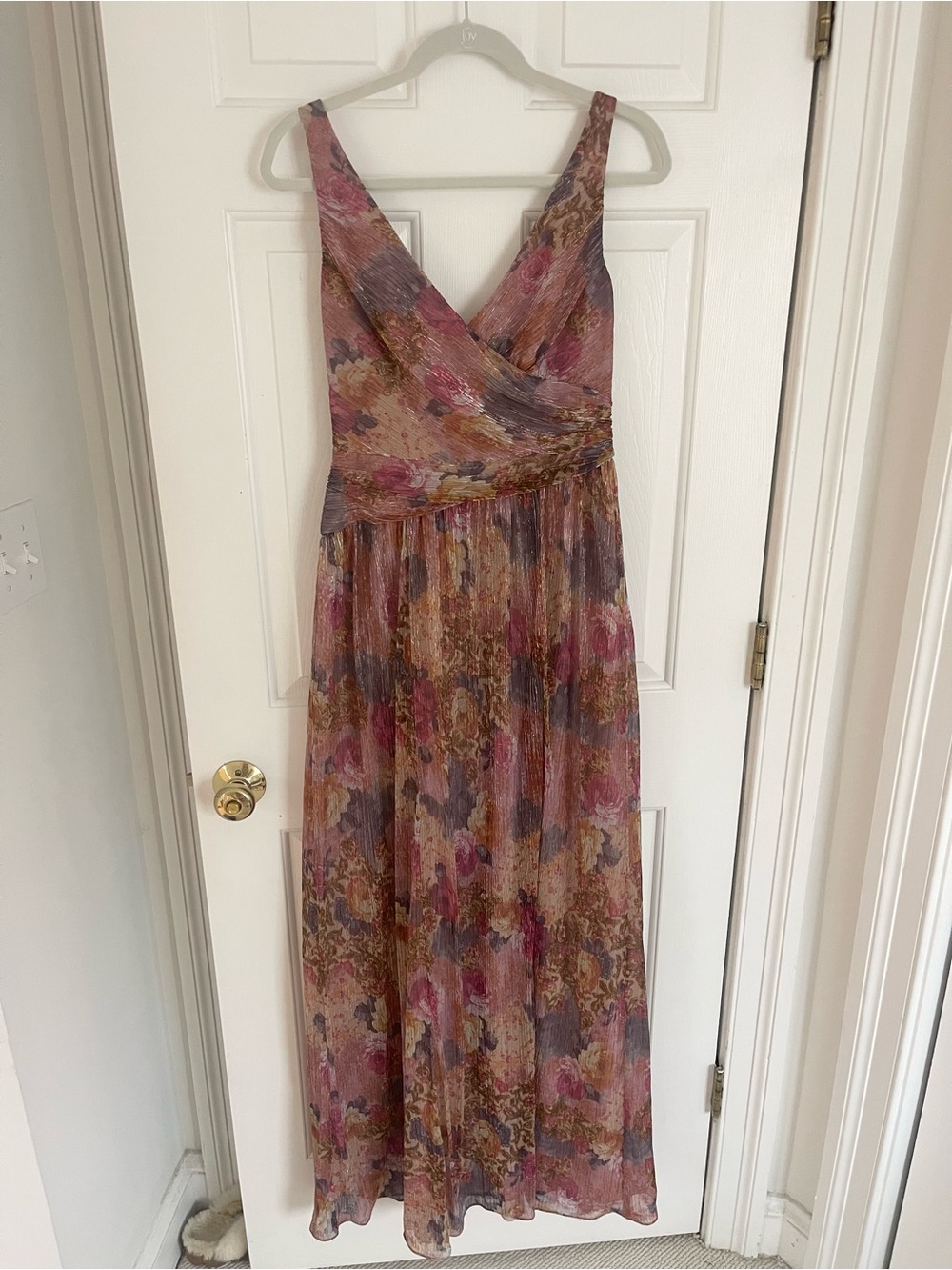 David’s Bridal DB Studio Metallic Floral Tank Dress